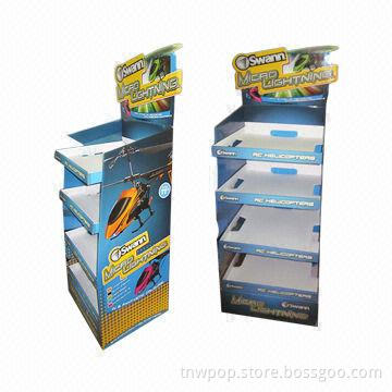 Cardboard Display Stands/Showcase, Made of White B Flute/Present Different Products Together, Strong